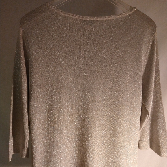 ANNA GRAY SILK BLEND BOAT NECK METALLIC SWEATER - Picture 2 of 5